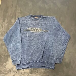 Vintage Harley-Davidson Acid Wash Sweatshirt XL Blue 2000s Excellent